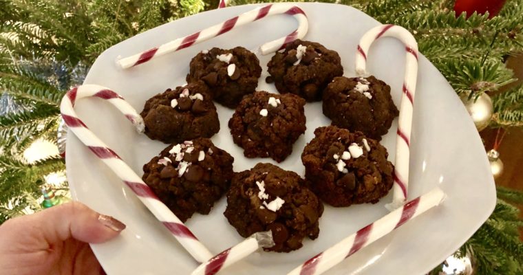 paleo double chocolate peppermint cookies